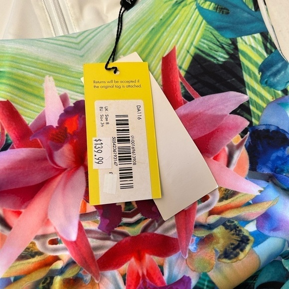 Karen Millen tropical print sleeveless scuba skater dress multi NWT Sz-4 T1 - Picture 12 of 15